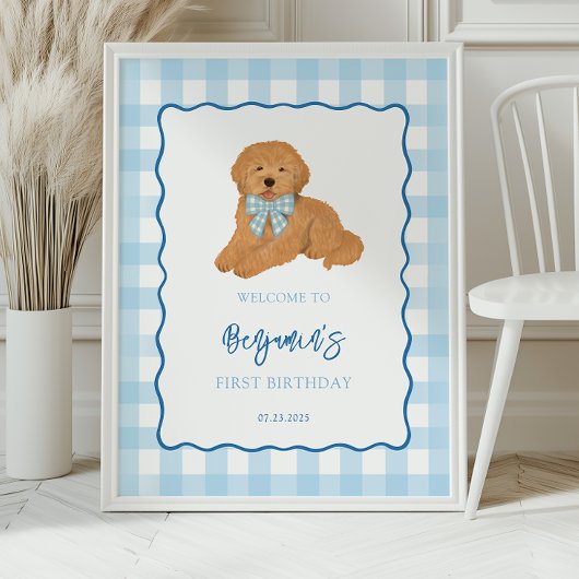 Poster Goldendoodle Puppy Dog Birthday Party Welcome
