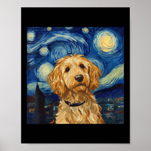 Poster Goldendoodle Van Gogh Starry Nuit étoilée