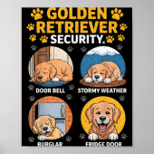 Poster Goldens Tee Golden Retriever Security Funny (Devant)