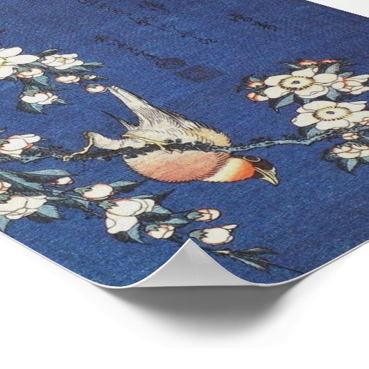 Poster Goldfinch and Cherry Tree, vers 1834 par Katsushik (Coin)