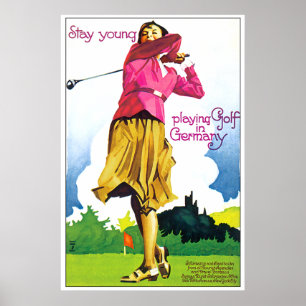 Poster Golf allemand vintage