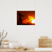 Poster Golf au coucher du soleil (Cuisine)