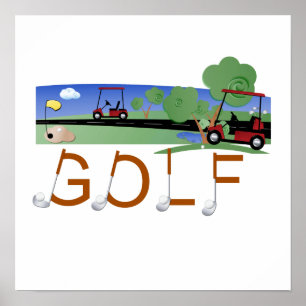 Poster Golf avec des tee-shirts et cadeaux de golf