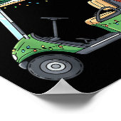 Poster Golf Cart Christmas Tree Lights Funny For Men Wome (Coin)