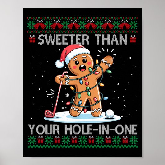 Poster Golf Christmas Gingerbread Sweeter Than Your Hole- (Devant)