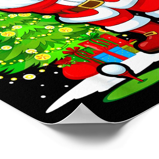 Poster Golf Christmas Men Club Playing Santa Claus  (Coin)