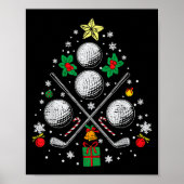 Poster Golf Christmas Tree Light Pyjama Golfer Xmas Men W (Devant)