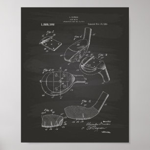 Poster Golf Club 1919 Patent Art - Chalkboard