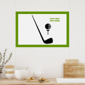 Poster Golf club and ball black, green custom (Cuisine)