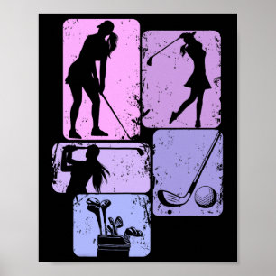 Poster Golf Club Golfing Golfing Femmes filles enfants