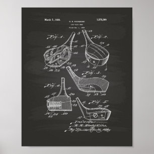 Poster Golf Club Head 1926 Patent Art - Chalkboard