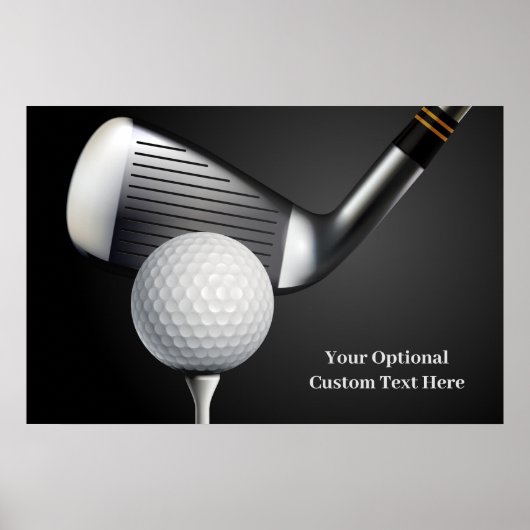 Poster Golf de texte personnalisé (Devant)