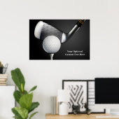 Poster Golf de texte personnalisé (Bureau à domicile)