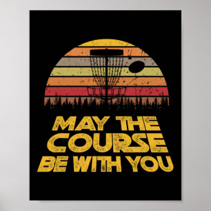 Poster Golf Disc Rétro Vintage Que Le Parcours Soit Avec