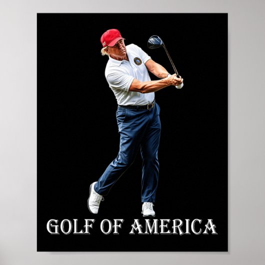 Poster Golf Drôle d'Amérique Donald Trump (Devant)