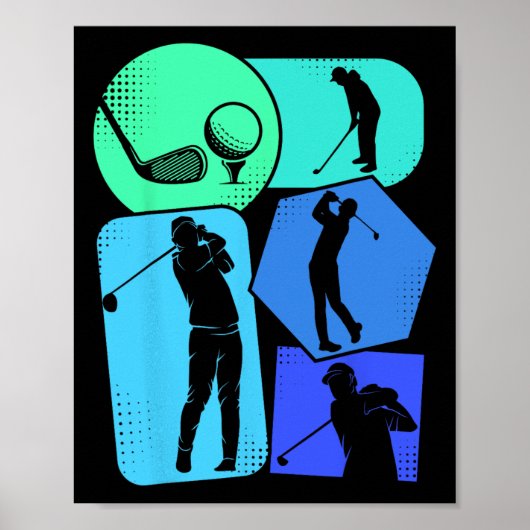 Poster Golf Golfer Garçons Hommes Golfing (Devant)