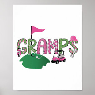 Poster Golf Gramps Trou en un Golf 1er Anniversaire