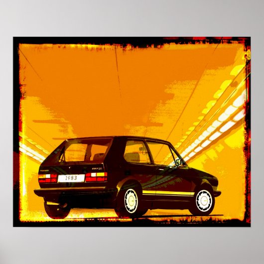 Poster Golf GTi MkI Orange (Devant)