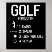 Poster Golf Instructions drôle Golf (Devant)