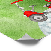 Poster Golf Joyeux Anniversaire avec voiturette de golf a (Coin)