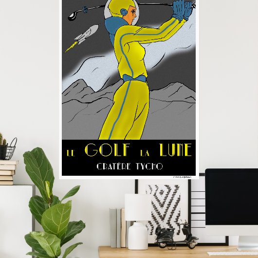 Poster Golf la Lune (Bureau à domicile)