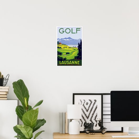 Poster Golf ~ Lausanne (Bureau à domicile)