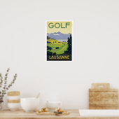 Poster Golf Lausanne Suisse ~ Vintage voyage (Cuisine)