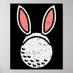 Poster Golf Ll Oreilles de Lapin Drôle de Golf de Pâques