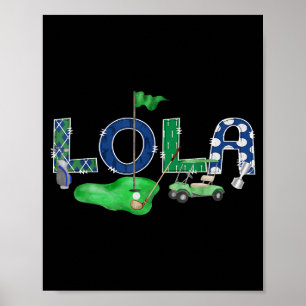 Poster Golf Lola Hole In One Golf 1er Anniversaire Garçon