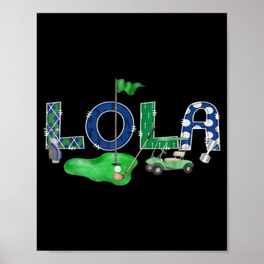Poster Golf Lola Hole In One Golf 1st Birthday Boy Party  (Devant)