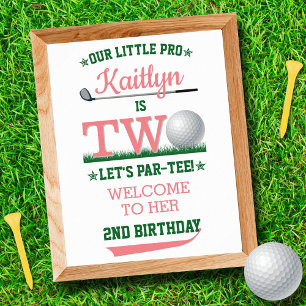 Poster Golf PAR-TEE 2e anniversaire Bienvenue