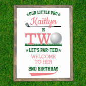 Poster Golf PAR-TEE 2e anniversaire Bienvenue