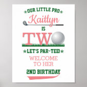 Poster Golf PAR-TEE 2e anniversaire Bienvenue (Devant)