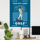 Poster golf player (Bureau à domicile)