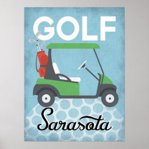 Poster Golf Sarasota Floride - Vintage voyage rétro