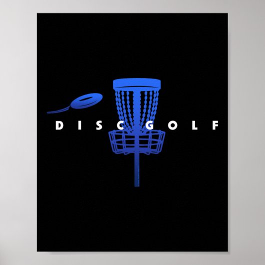 Poster Golf sur disque stylisé cool avec panier et disque (Devant)