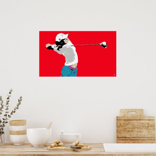 Poster Golf Swing - Original Golf Art Print (Cuisine)