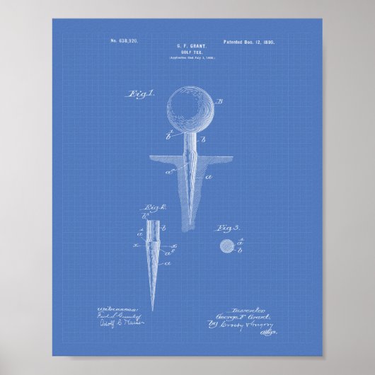 Poster Golf Tee 1899 Patent Art - Plan directeur (Devant)