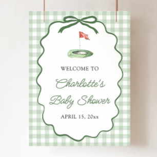 Poster Golf Vert Nouveau au Club Baby Shower Bienvenue