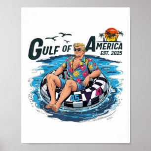Poster Golfe Des États-Unis Amérique Est 2025 Trump Drôle
