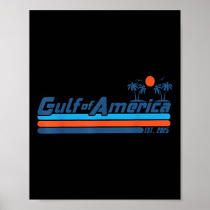 Poster Golfe des États-Unis d'Amérique Est 2025 Rétro Vin