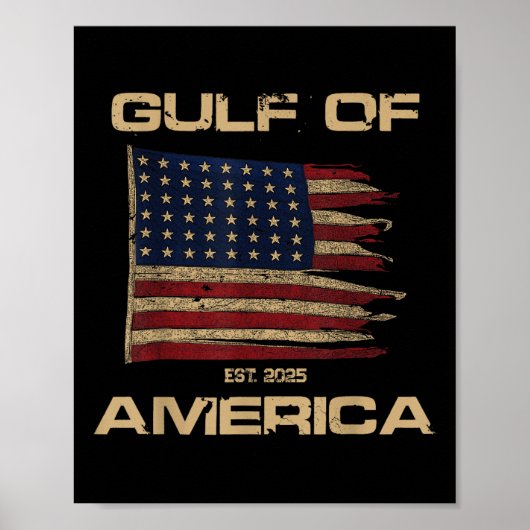 Poster Golfe Des Etats-Unis Est Depuis 2025 Drapeau Améri (Devant)