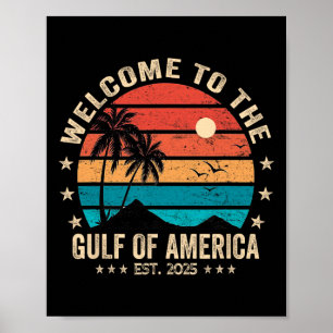 Poster Golfe Des Usa Amérique Est 2025 Amérique Vintage R