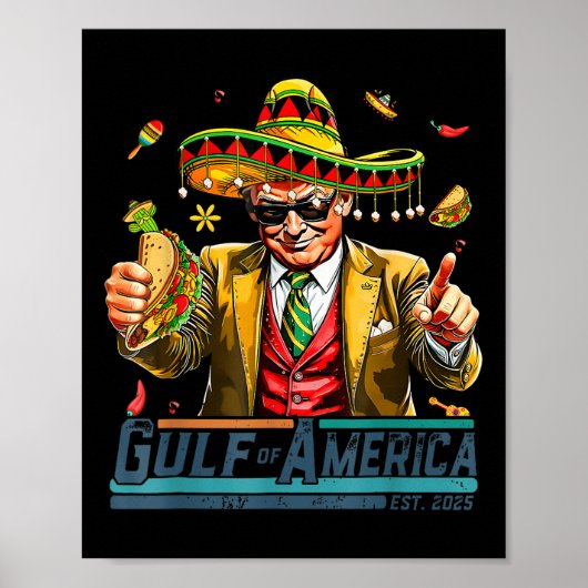 Poster Golfe Des Usa Amérique Est 2025 Cinco De Mayo Trum (Devant)