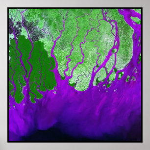 Poster Golfe du Bengale de delta du Gange