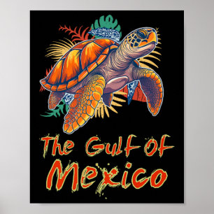 Poster Golfe Du Mexique Edm Music Rave Dance Sea Turtle