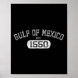 Poster Golfe du Mexique Est 1550 Rétro Vintage Gulf Pour