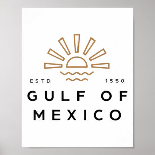 Poster Golfe Du Mexique États-Unis Drôle Amusant États-Un