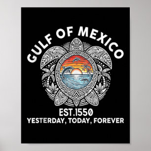 Poster Golfe Du Mexique Forever Sea Turtle Golfe Du Mexiq