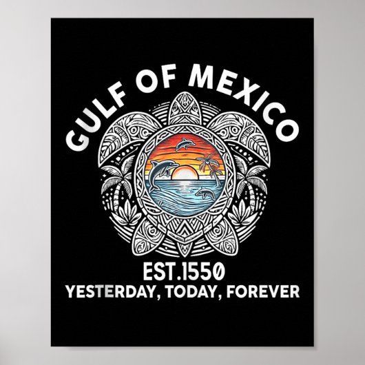 Poster Golfe Du Mexique Forever Sea Turtle Golfe Du Mexiq (Devant)